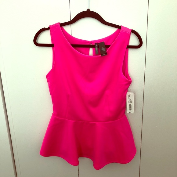 hot pink peplum top